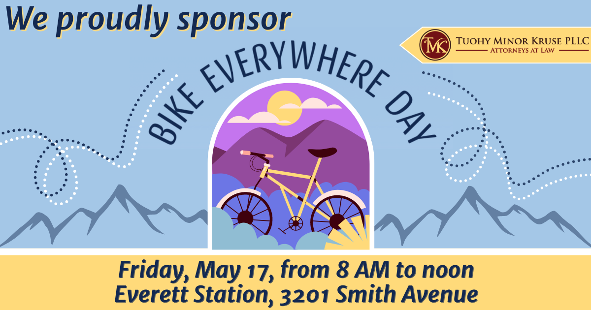 Tuohy Minor Kruse is a proud sponsor of 2024's Bike Everywhere Day in Everett